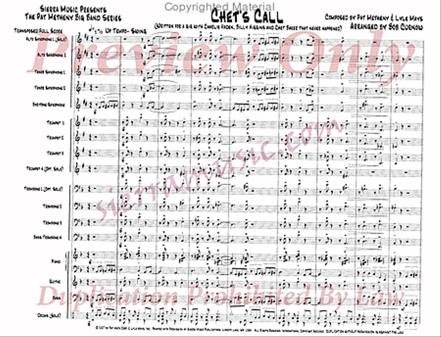 Chet's Call Chet's Call Big Band scores gallery preview page 2