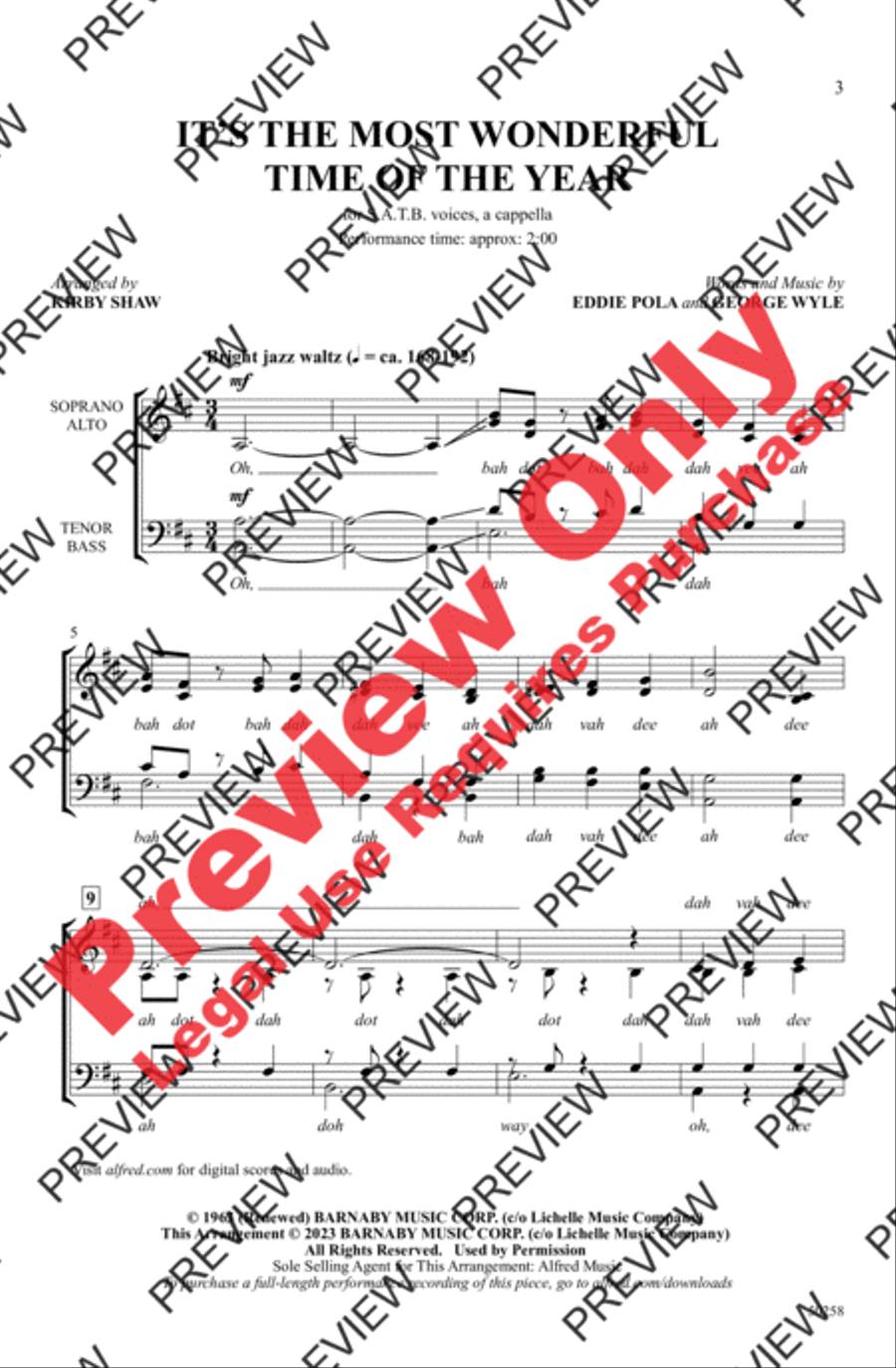 It's the Most Wonderful Time of the Year 4-Part scores gallery preview page 3