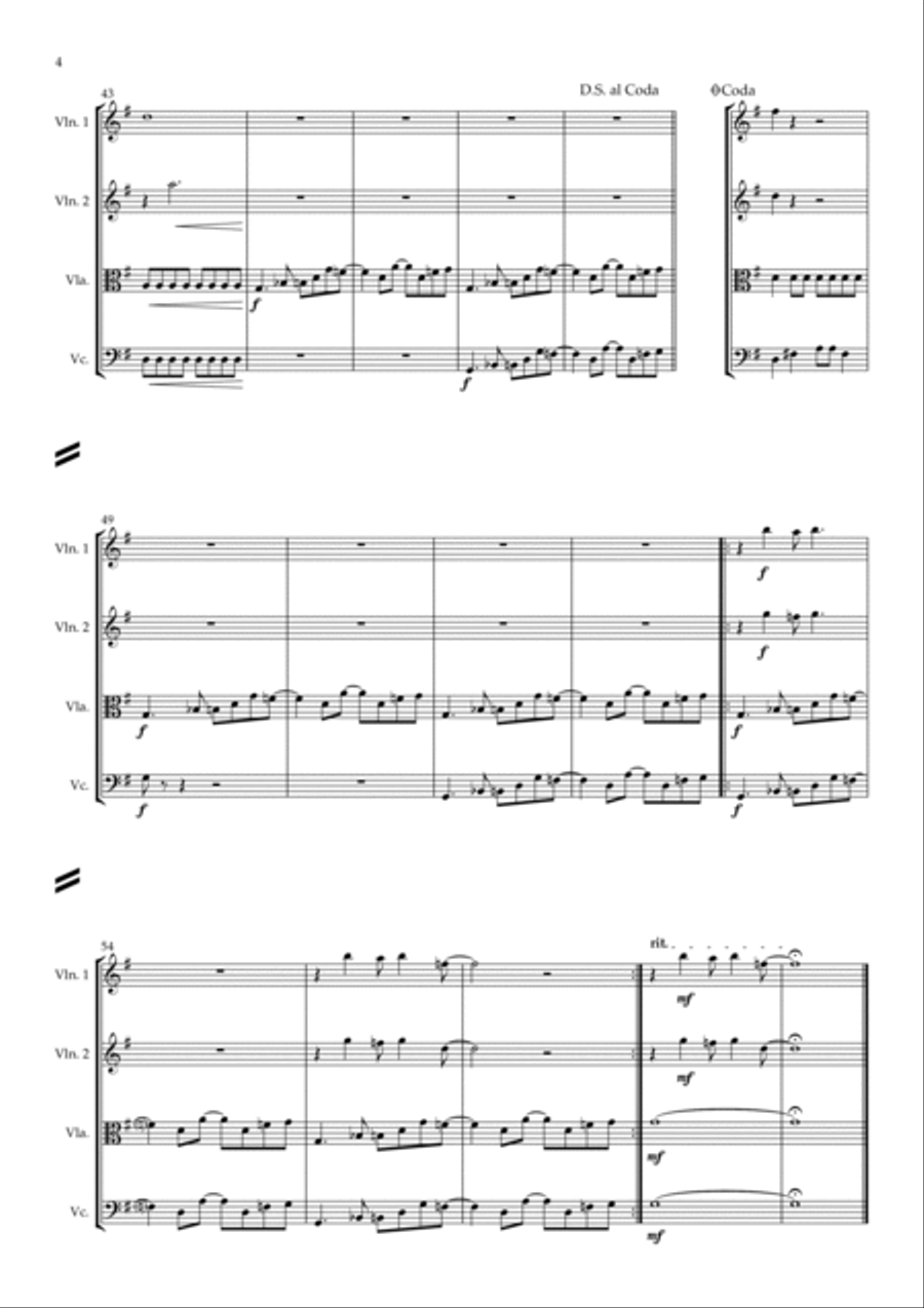Day Tripper String Quartet scores gallery preview page 4