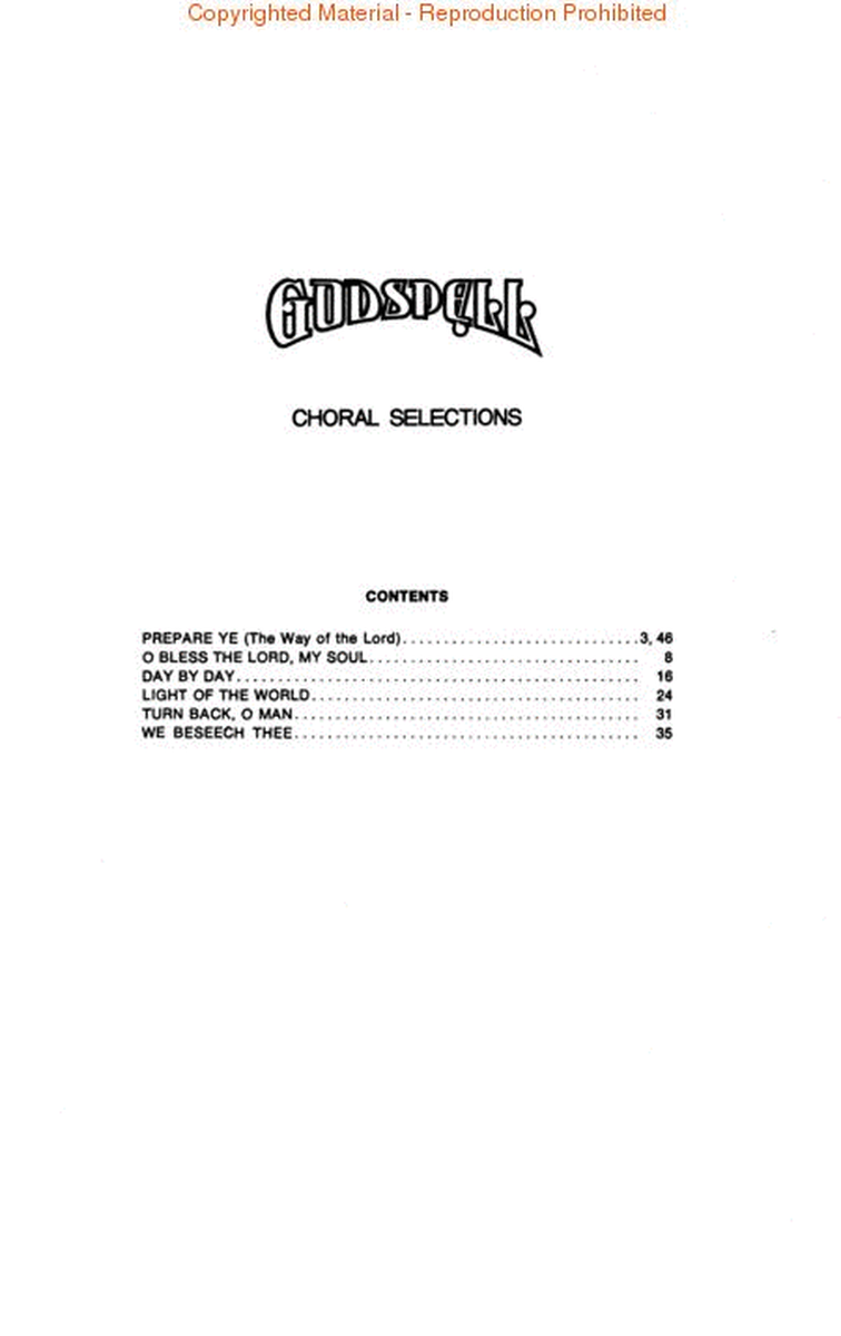 Godspell (Choral Selections)