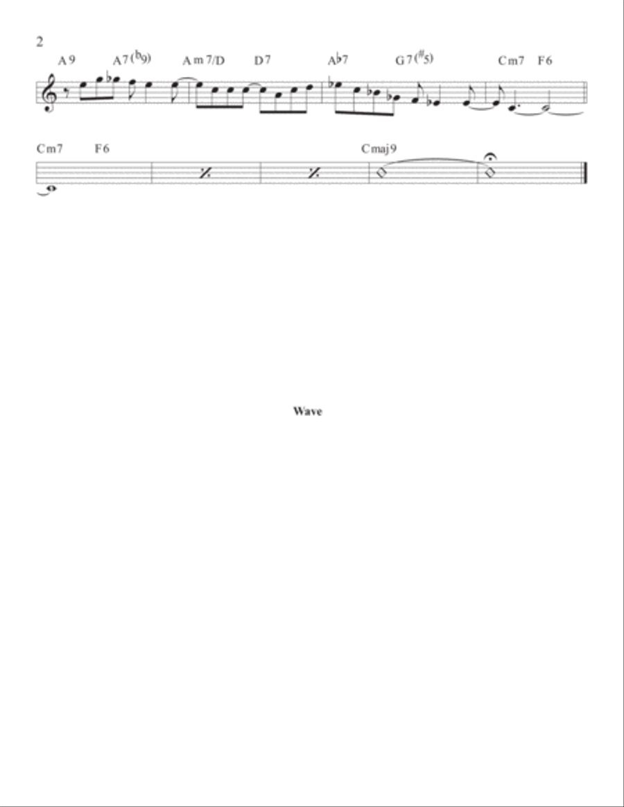 Wave Piano, Vocal, Guitar scores gallery preview page 2