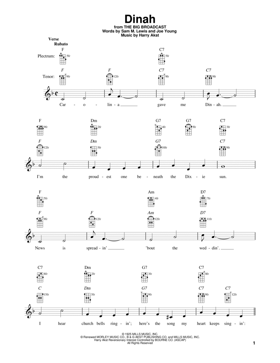 Dinah Dinah Banjo scores gallery preview page 1