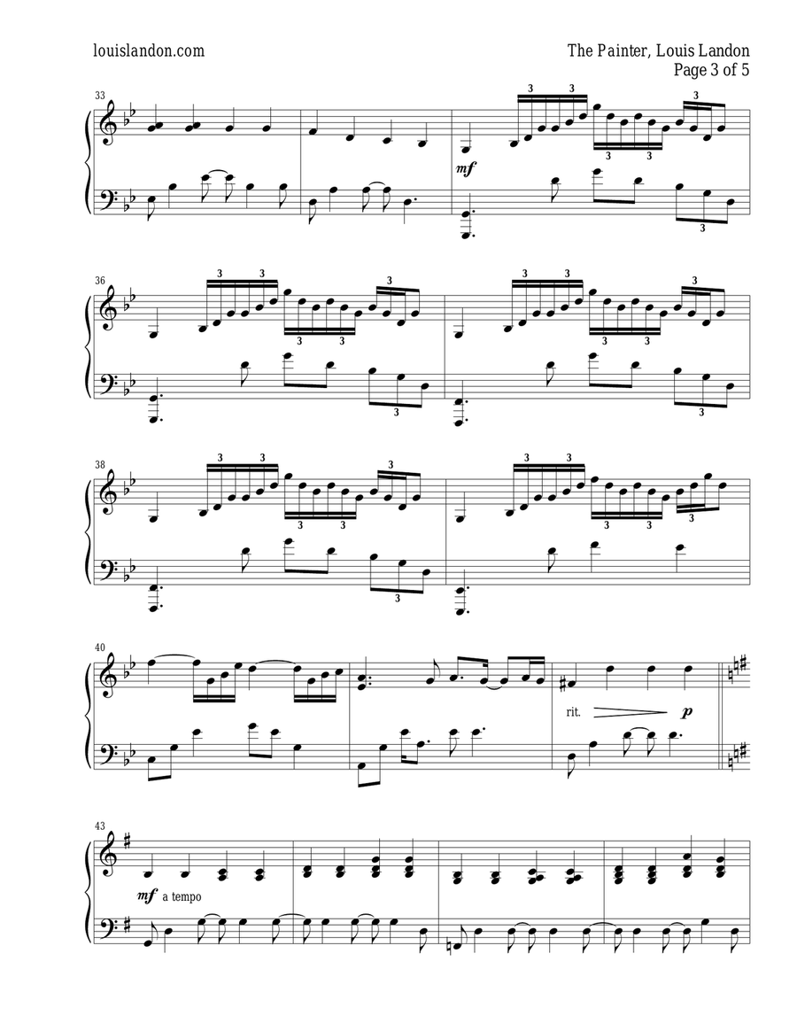 The Painter Piano Solo scores gallery preview page 3