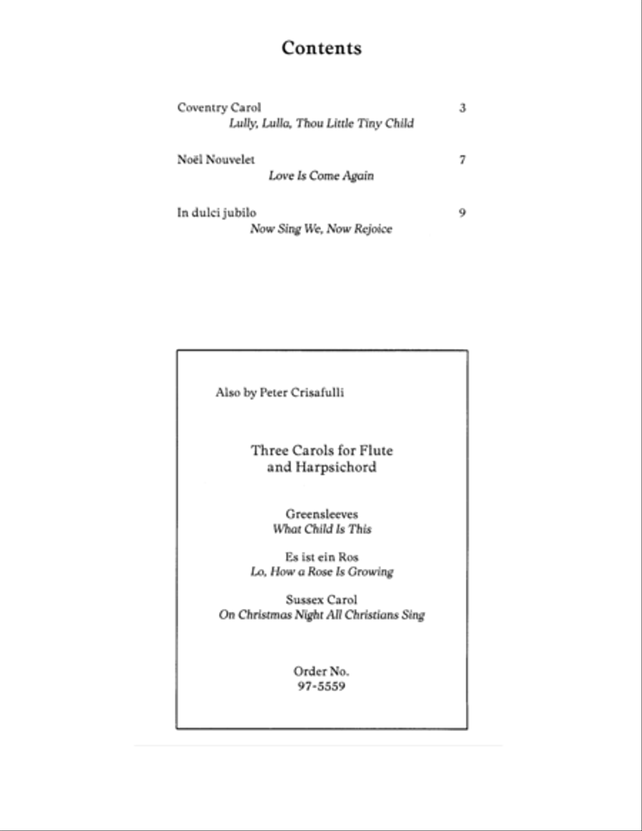 Three More Carols for Flute and Harpsichord Flute scores gallery preview page 2