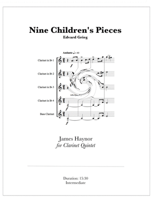 Book cover for Nine Children's Pieces for Clarinet Quintet