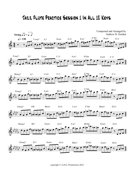 Jazz Flute Practice Session 1in All 12 Keys image number null