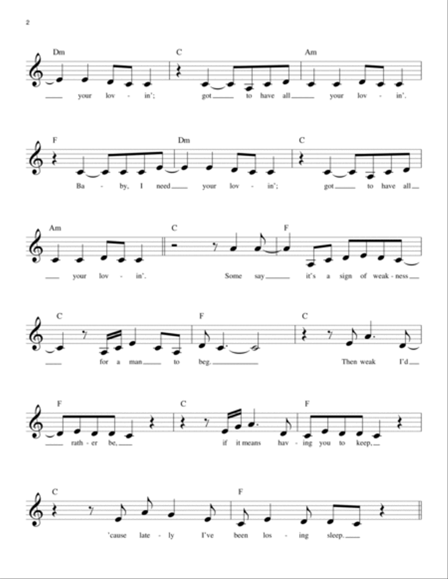 Baby I Need Your Lovin' Piano scores gallery preview page 2