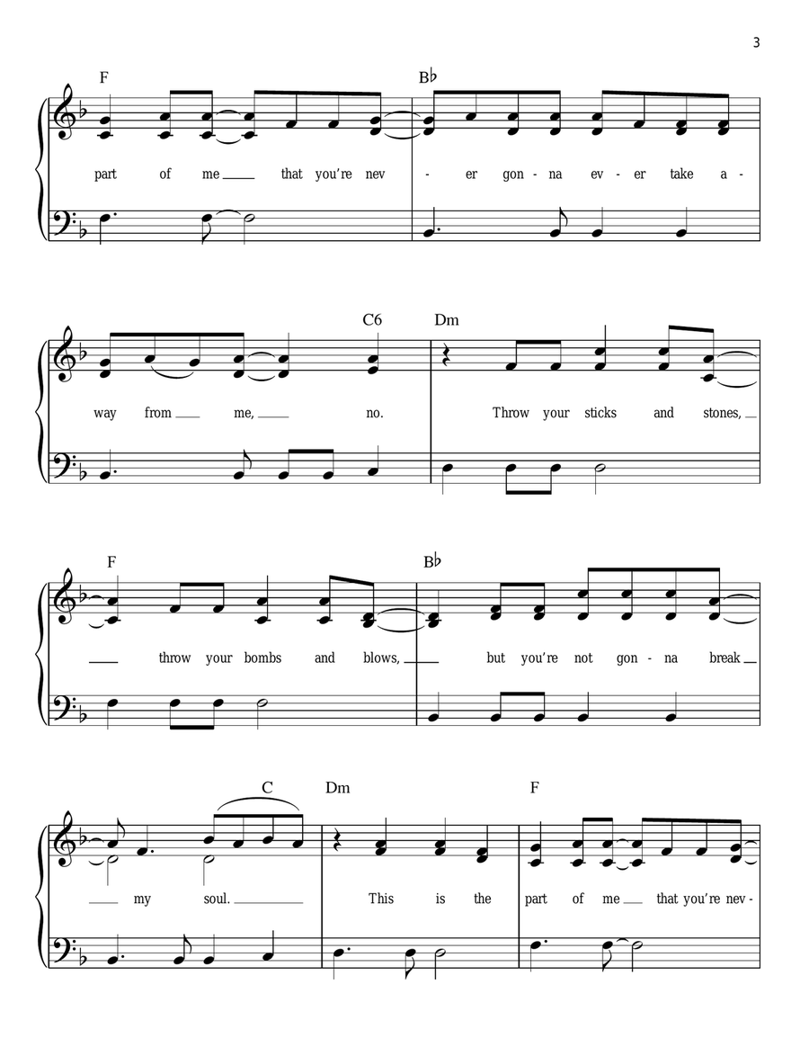 Part Of Me Easy Piano scores gallery preview page 3