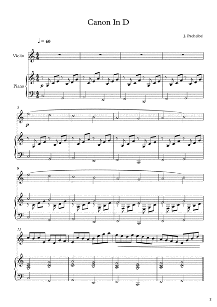10 Wedding Songs For Violin & Piano Violin Solo scores gallery preview page 3