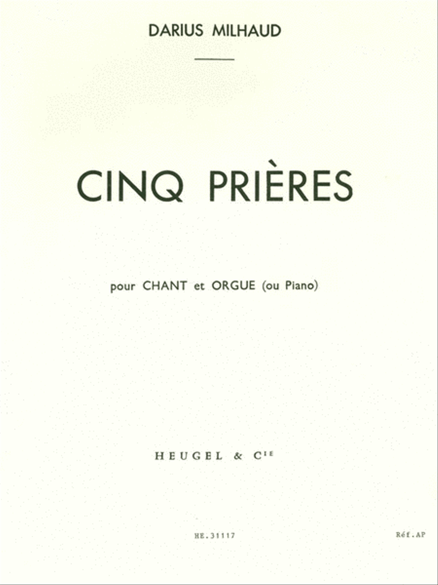 5 Prieres Op.231c (med) (voice & 1 Instrument) Voice scores gallery preview page 1