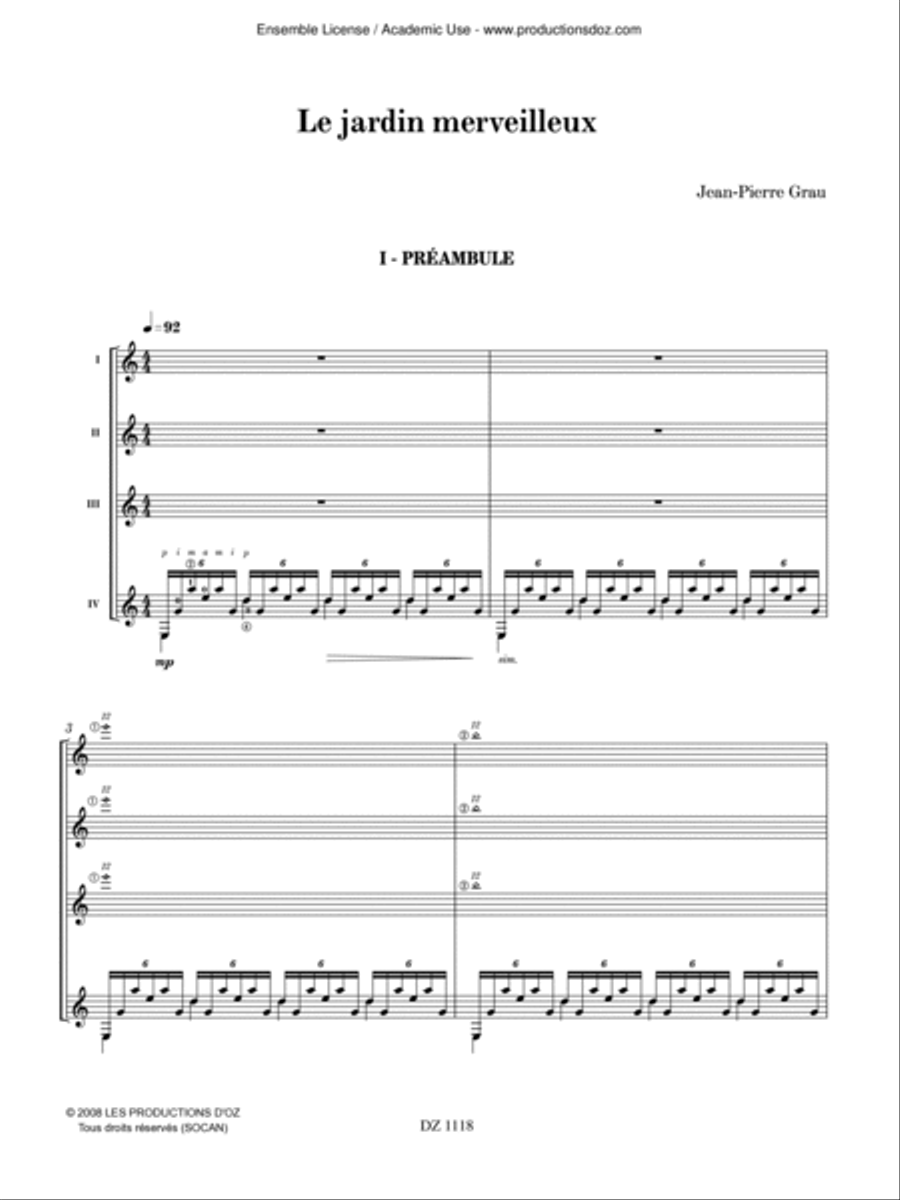 Le jardin merveilleux Le jardin merveilleux Guitar Ensemble scores gallery preview page 2