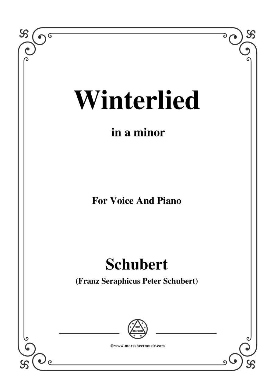 Schubert-Winterlied,in a minor,for Voice&Piano
