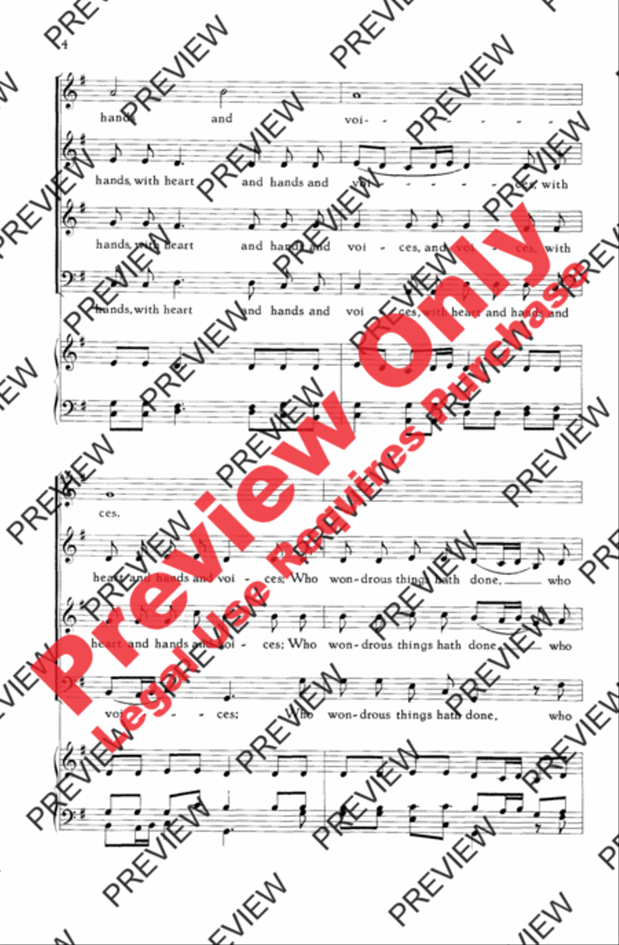 Now Thank We All Our God 4-Part scores gallery preview page 4