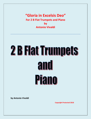 Book cover for Gloria in Excelsis Deo - for 2 Trumpets in B Flat and Piano