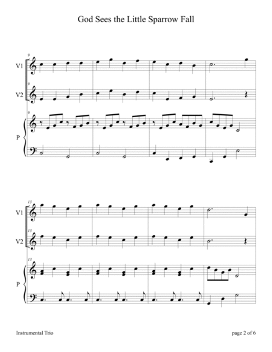 Praise Him with Stringed Instruments, Book 3 (Collection of 10 Hymns for Violin Duet with Piano) String Duet scores gallery preview page 5