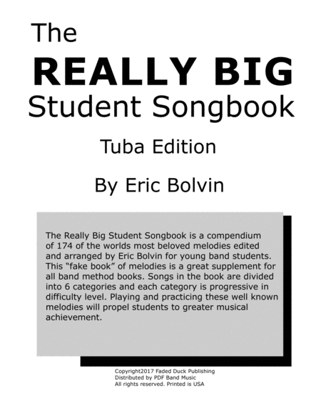 The Really Big Student Songbook - Tuba Edition