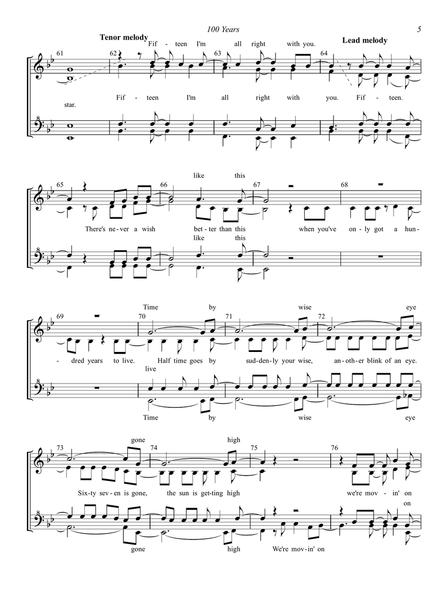 100 Years 100 Years SSAA scores gallery preview page 5