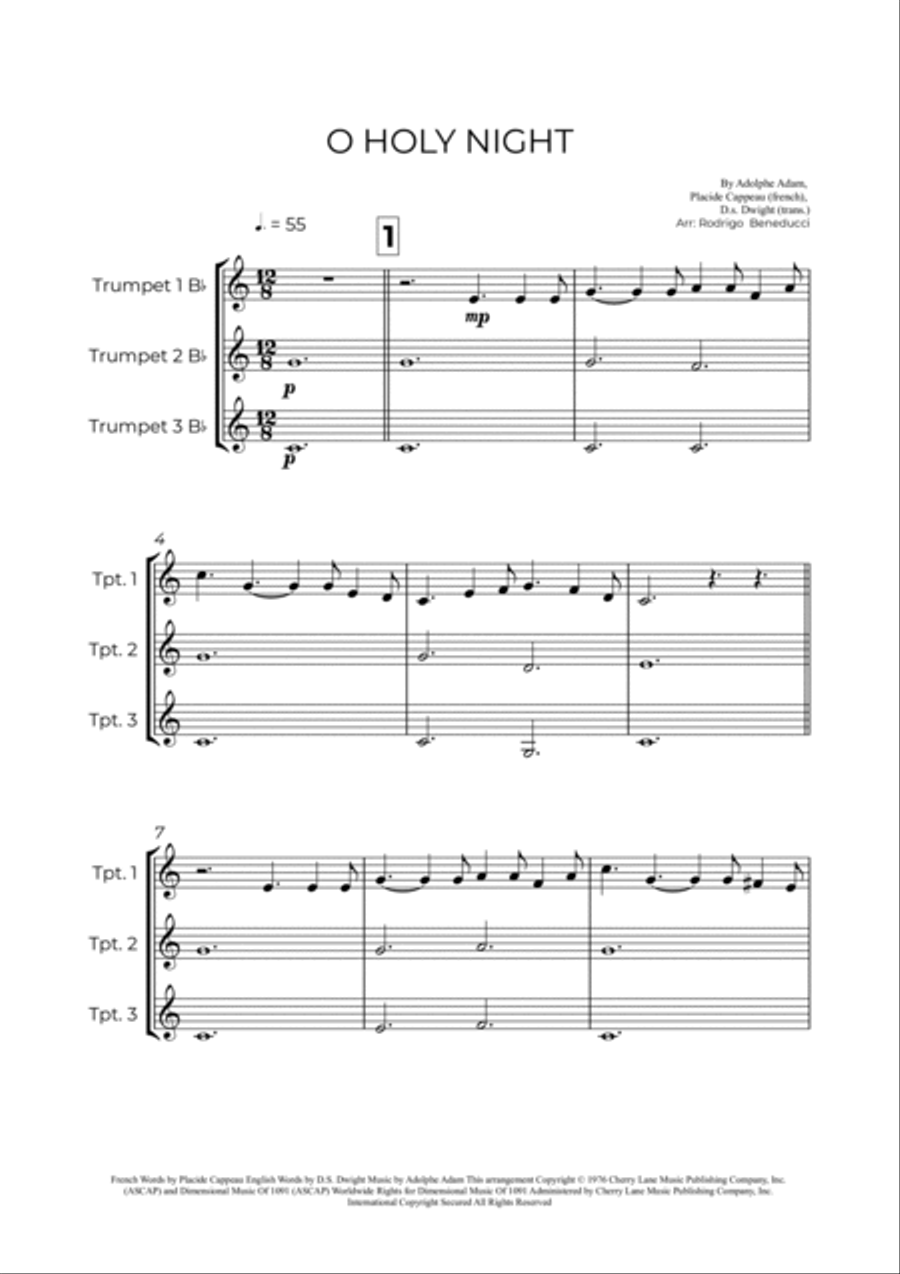 O Holy Night Brass Ensemble scores gallery preview page 2