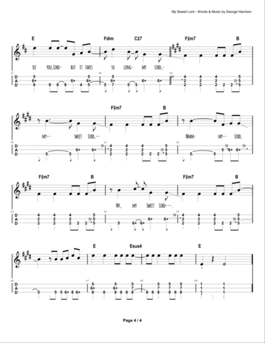My Sweet Lord Dulcimer scores gallery preview page 5
