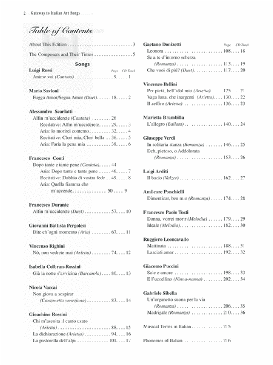 Gateway to Italian Songs and Arias Voice Solo scores gallery preview page 2