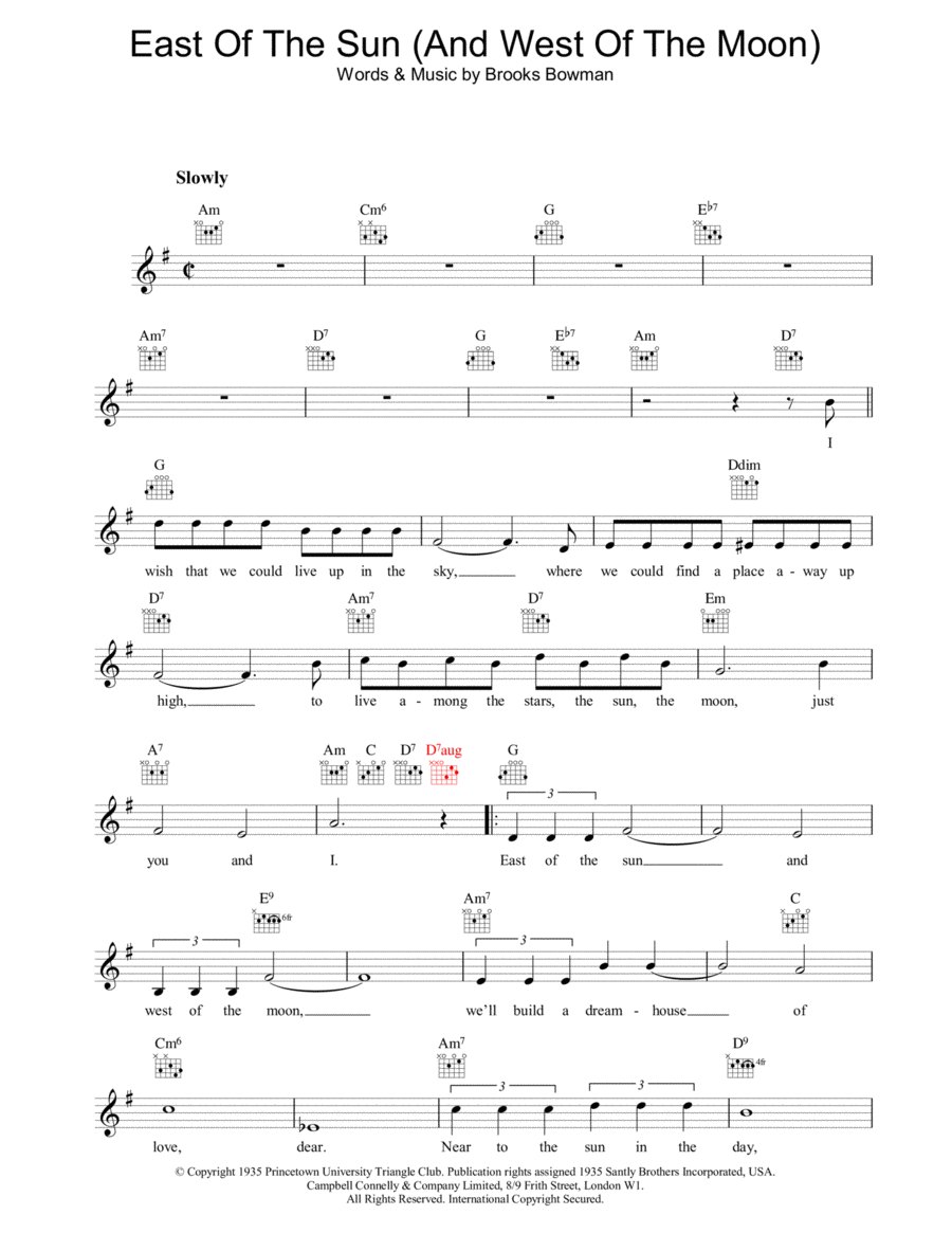 East Of The Sun (And West Of The Moon) Piano scores gallery preview page 1