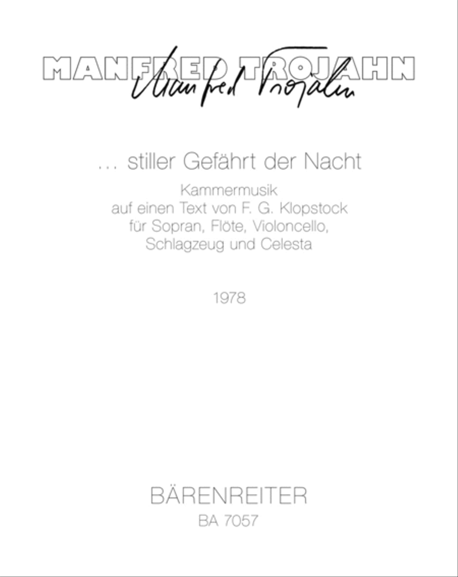 ...stiller Gefährt der Nacht (1978) Flute scores gallery preview page 1