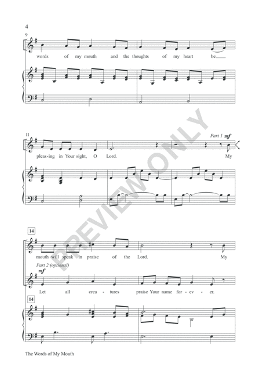 The Words of My Mouth The Words of My Mouth Unison Choir scores gallery preview page 3