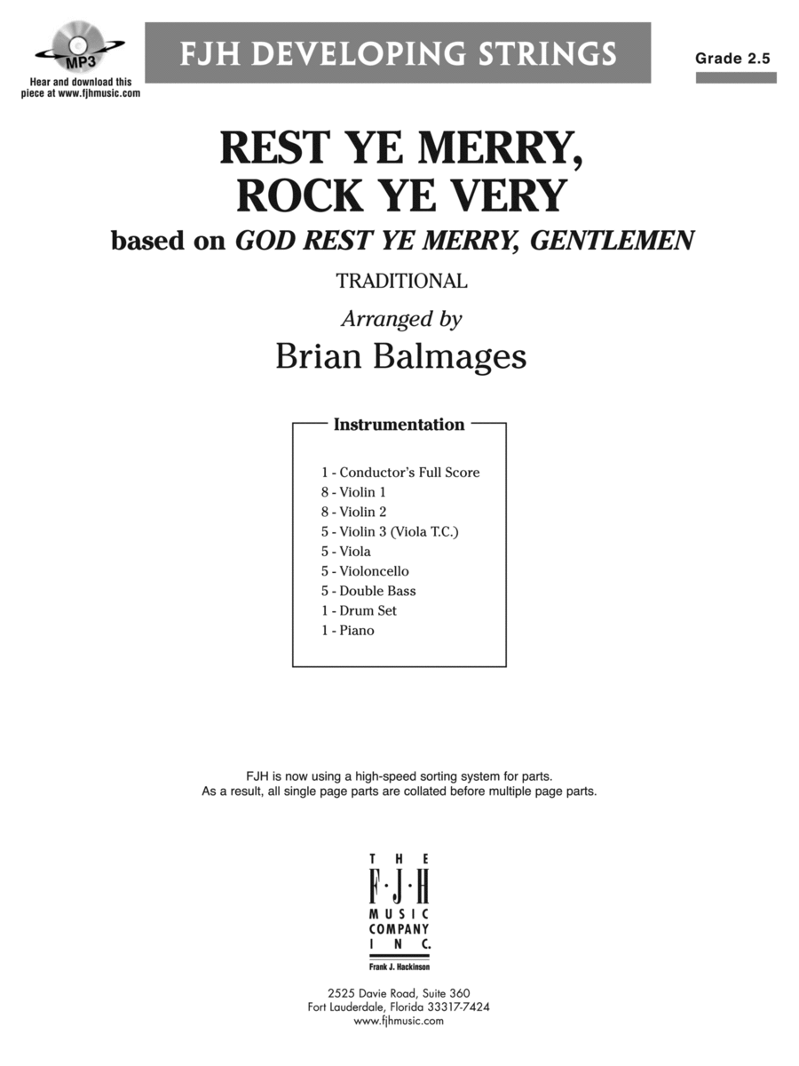 Rest Ye Merry, Rock Ye Very: Score String Orchestra scores gallery preview page 1