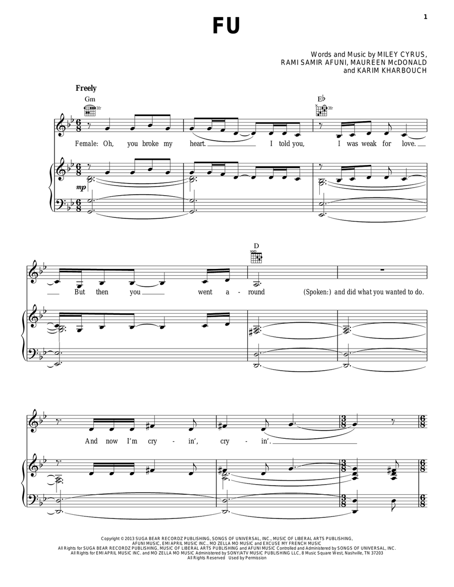 FU FU Acoustic Guitar scores gallery preview page 1