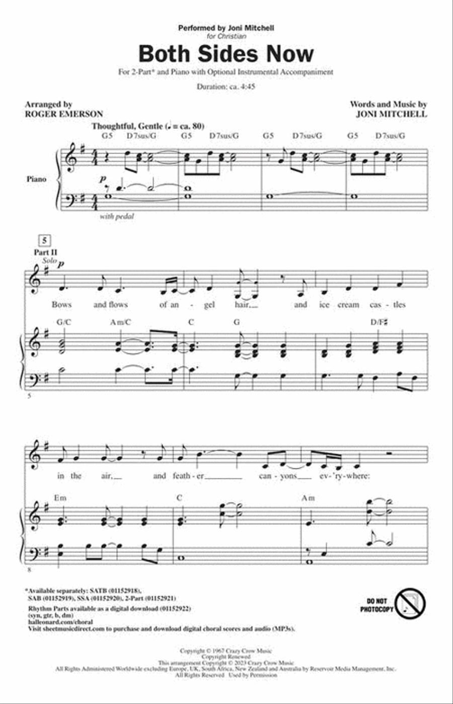 Both Sides Now 2-Part scores gallery preview page 3