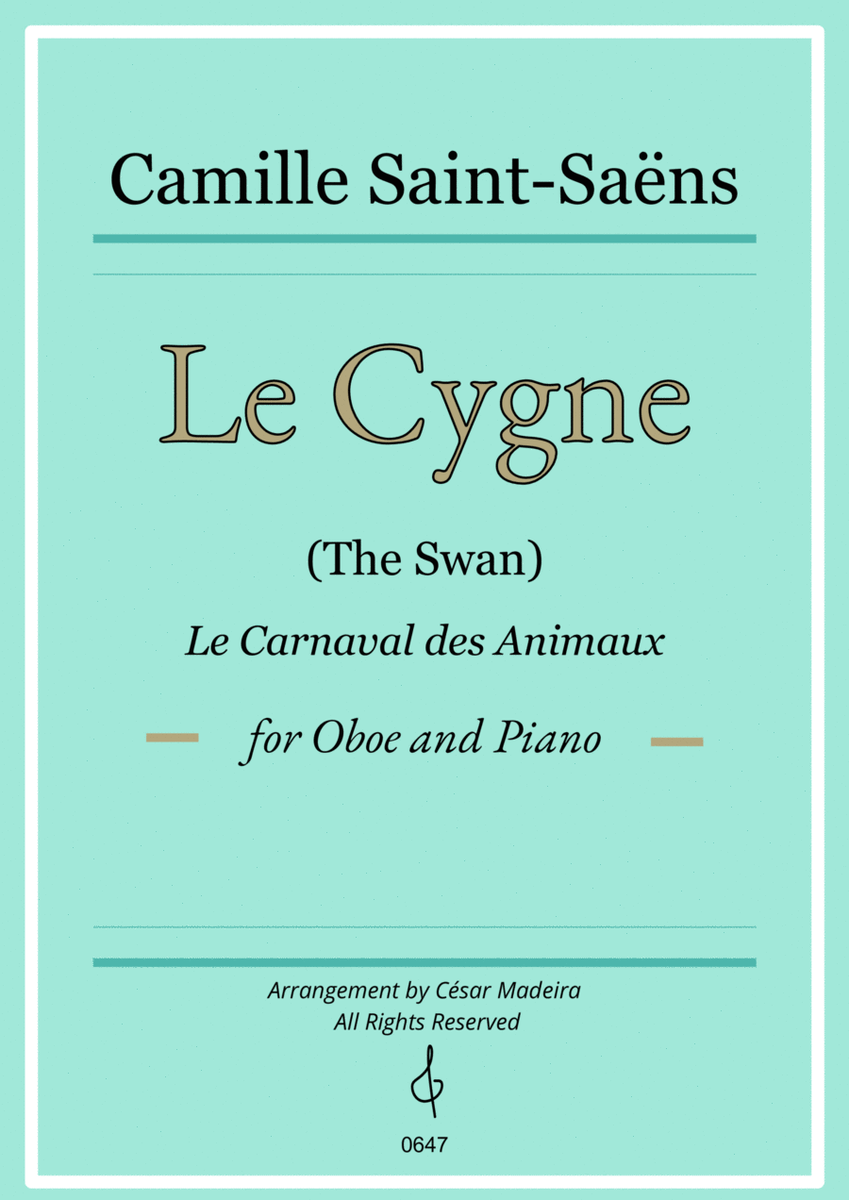 The Swan (Le Cygne) by Saint-Saens - Oboe and Piano (Full Score) image number null