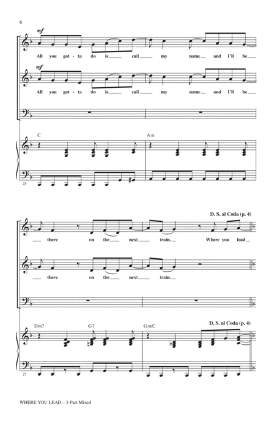 Where You Lead Where You Lead 3-Part scores gallery preview page 4