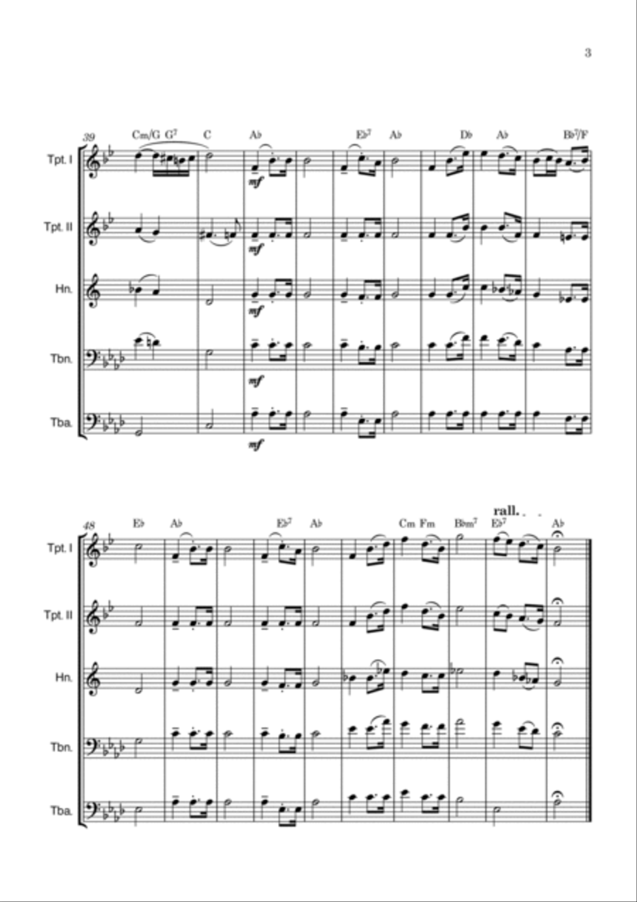 Bridal Chorus Brass Quintet scores gallery preview page 3