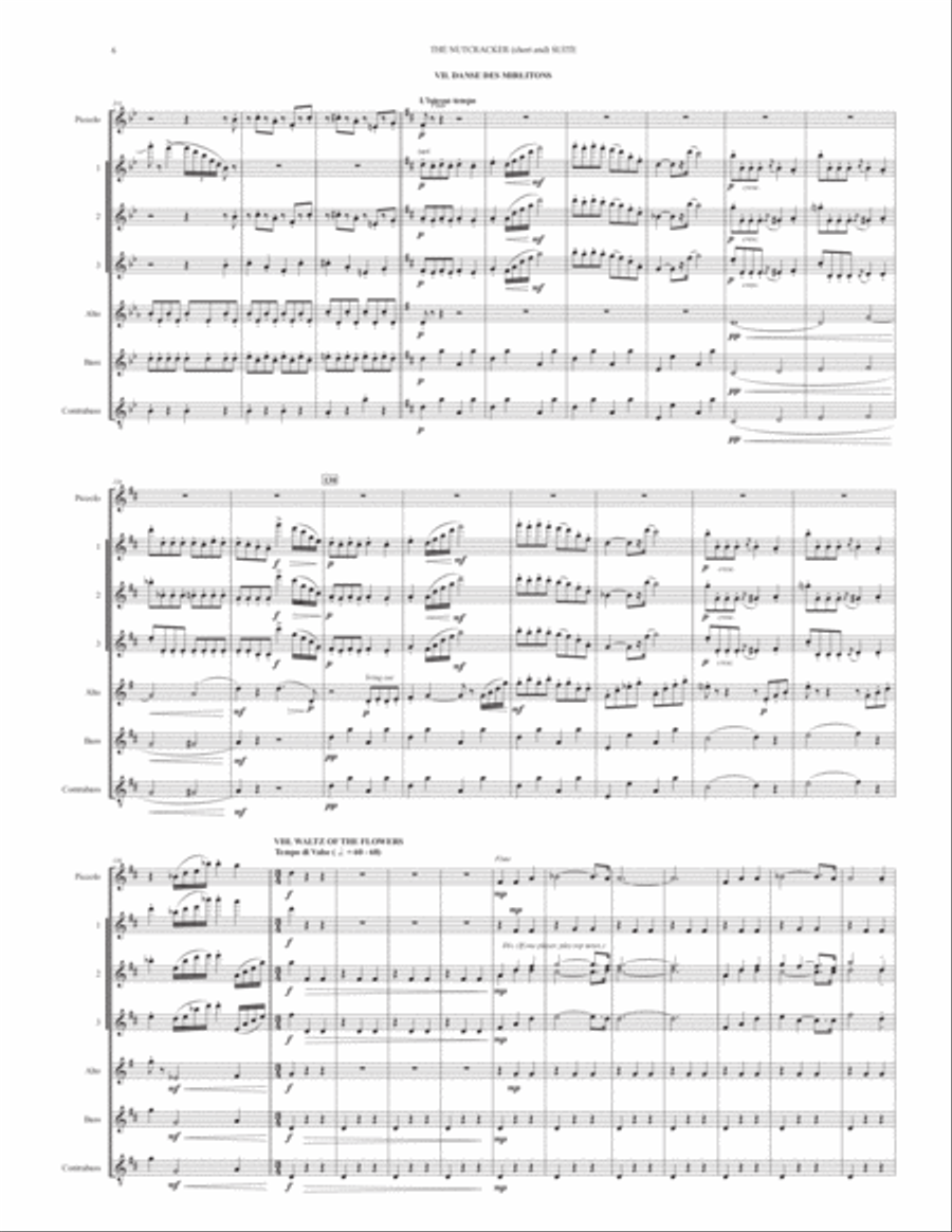 THE NUTCRACKER (short and) SUITE (for Flute Choir) Flute Choir scores gallery preview page 6