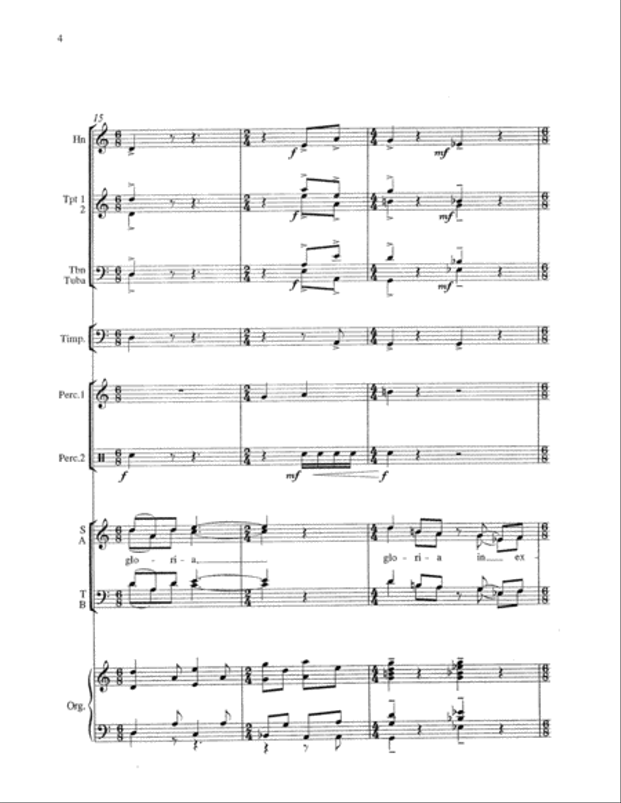 Gloria - Brass/Percussion Percussion scores gallery preview page 6