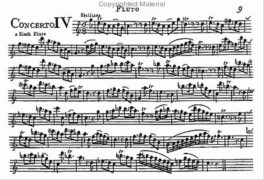 Six concertos (1729) in six parts for violins and flutes (1611) Flute scores gallery preview page 3