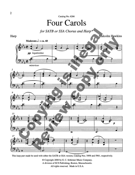 Four Carols (Harp Part)