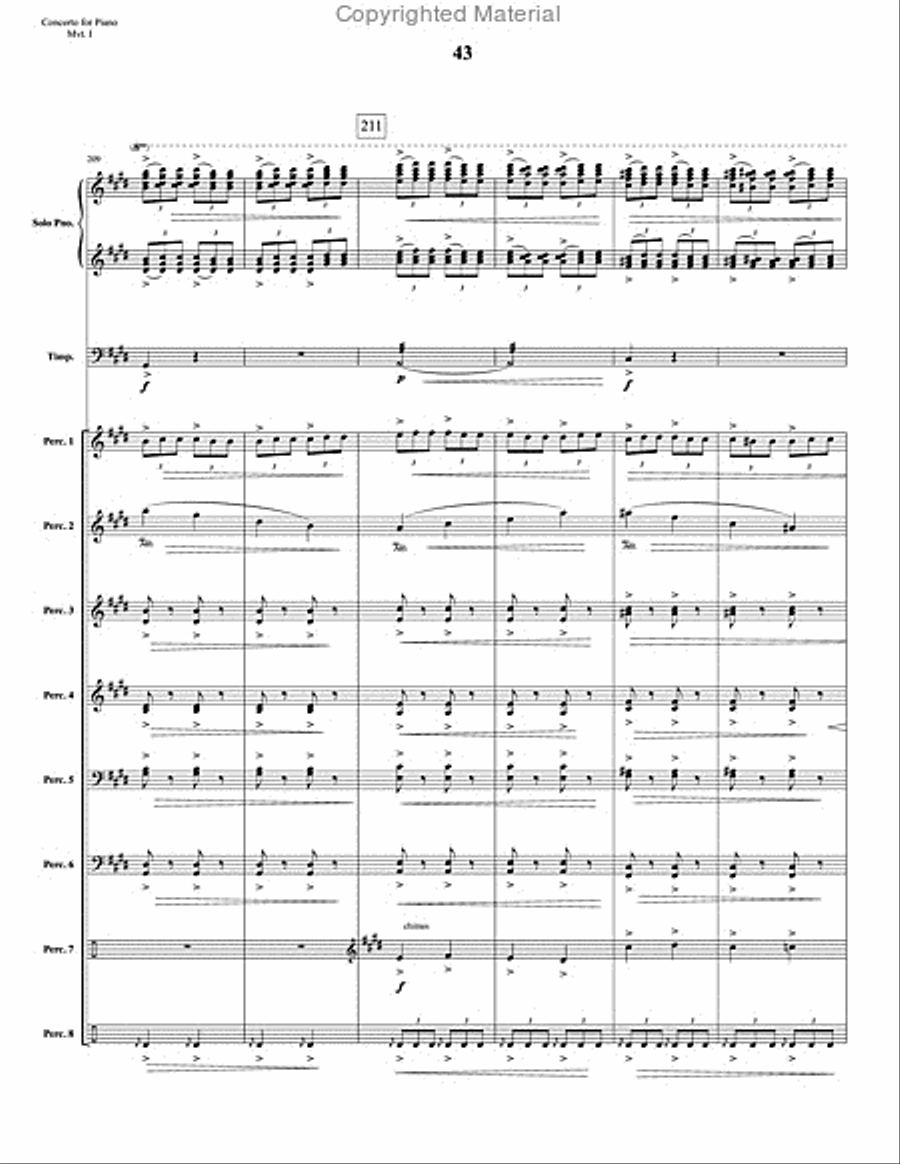 Concerto for Piano and Percussion Orchestra Percussion Ensemble scores gallery preview page 65