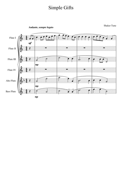 Simple Gifts (Flute Choir)