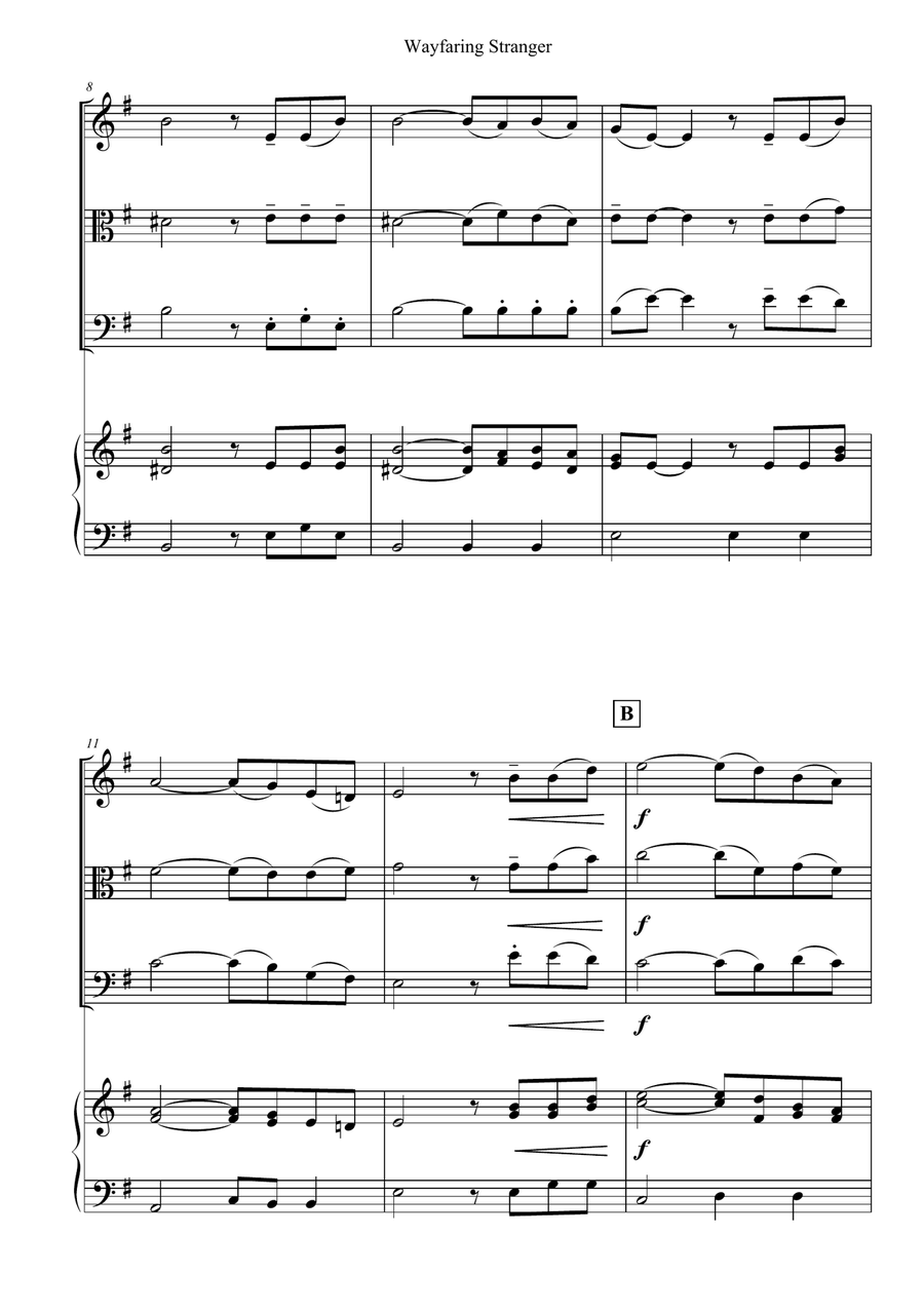 Wayfaring Stranger Wayfaring Stranger Piano Quartet scores gallery preview page 2