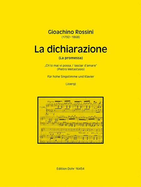 La dichiarazione (La promessa) für hohe Singstimme und Klavier