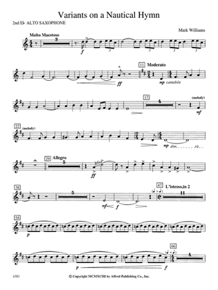 Variations on a Nautical Hymn: 2nd E-flat Alto Saxophone
