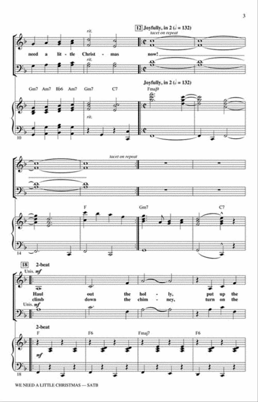 We Need a Little Christmas 4-Part scores gallery preview page 3