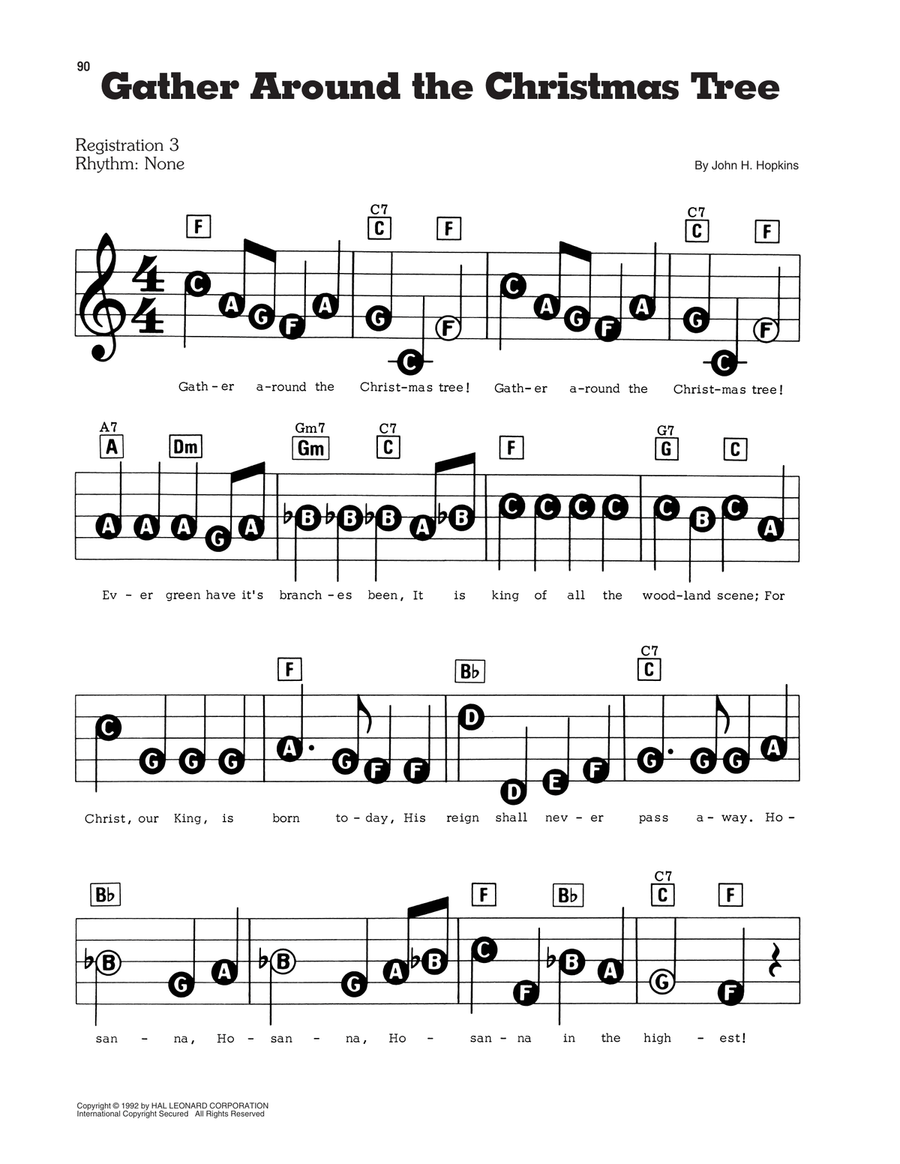 Gather Around The Christmas Tree Electronic Keyboard scores gallery preview page 1