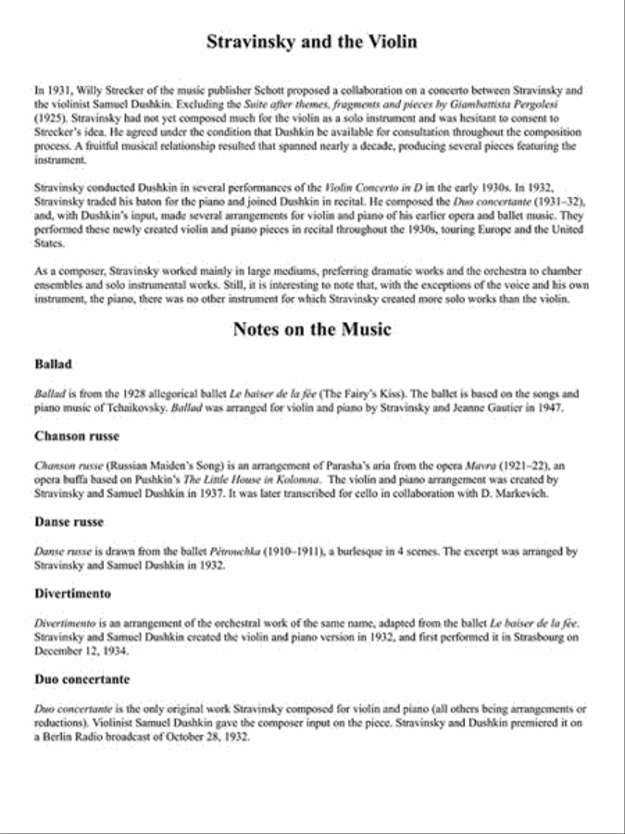 The Stravinsky Violin Collection Violin Solo scores gallery preview page 4