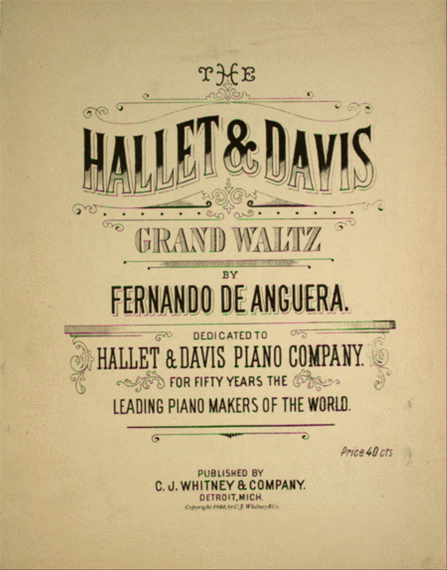 The Hallet & Davis Grand Waltz Piano Solo scores gallery preview page 1