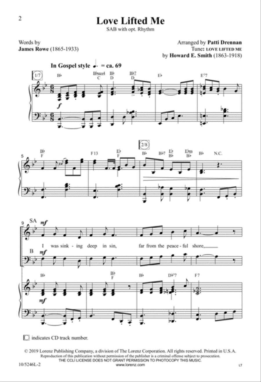 Love Lifted Me 3-Part scores gallery preview page 2