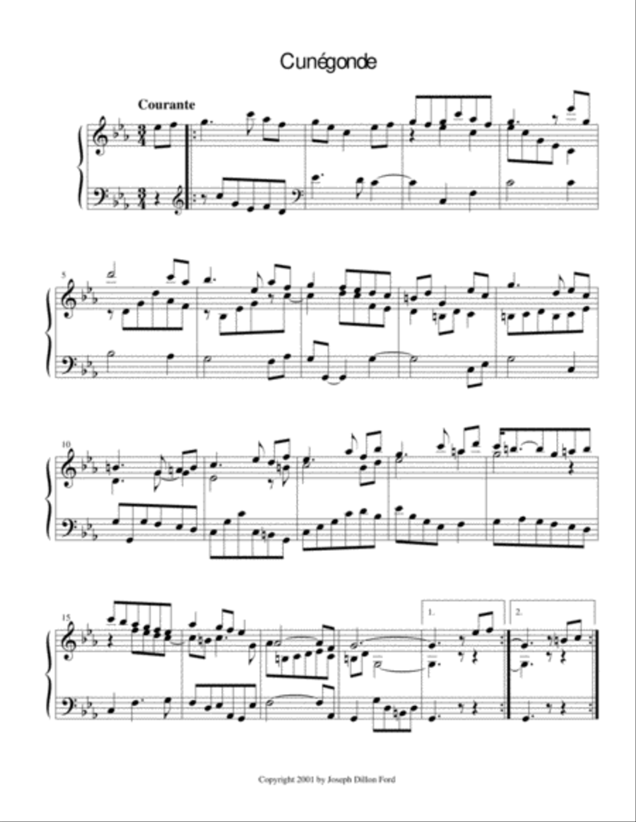 Suite française no. 2 pour le clavecin (French Suite No. 2 for Harpsichord) based on Voltaire's Can Harpsichord scores gallery preview page 5