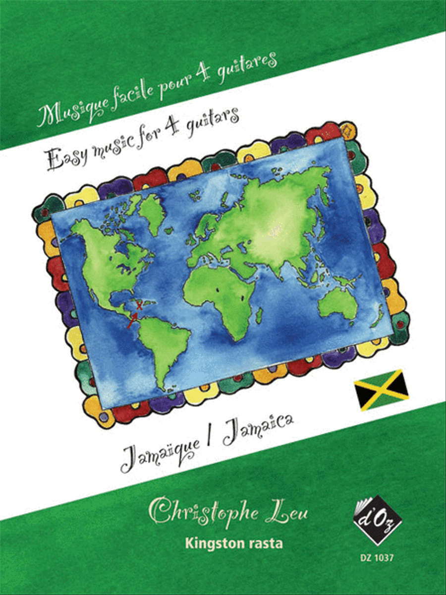 Musique facile pour 4 guitares - Jamaique (Kingston rasta) Guitar Ensemble scores gallery preview page 1