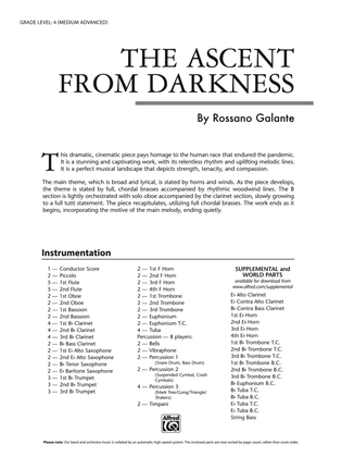 Book cover for The Ascent from Darkness: Score